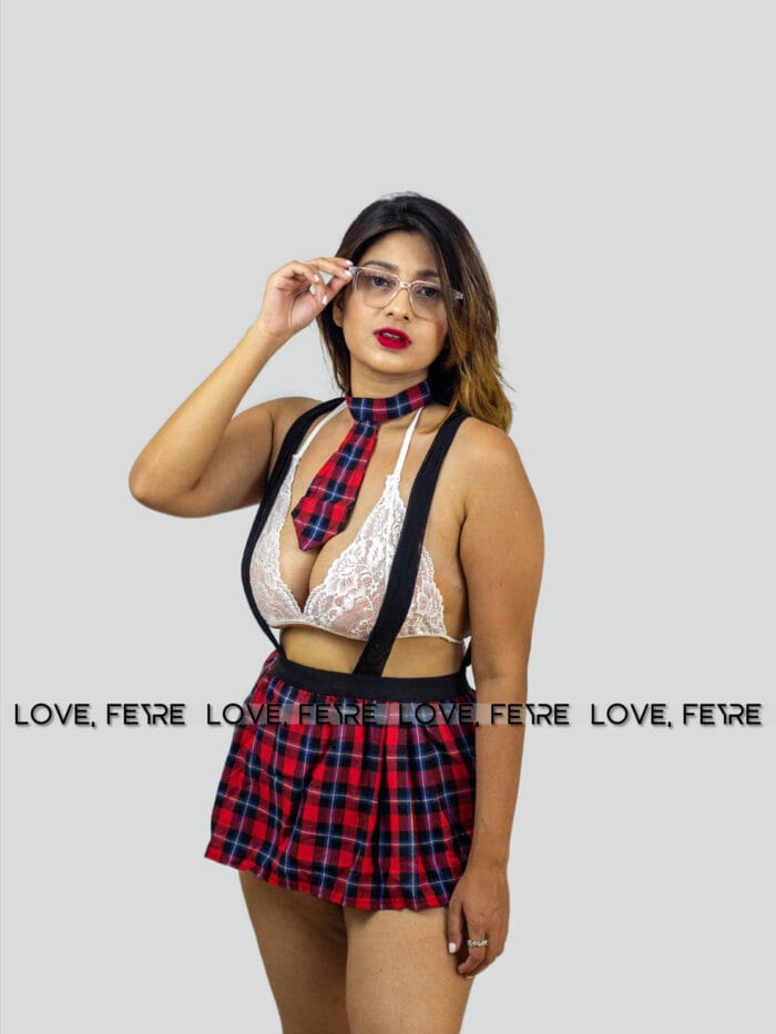 Tartan Print School Girl Costume Set - Image 2