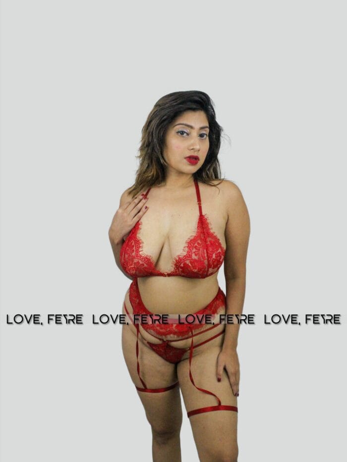 Floral Lace Underwire Garter Lingerie Set