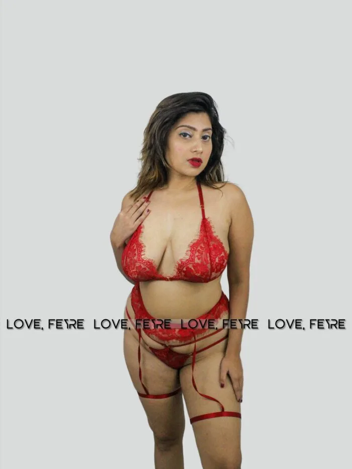 Floral Lace Underwire Garter Lingerie Set