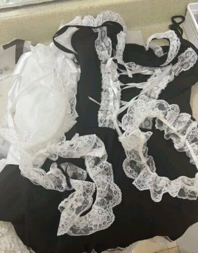 Lace Trim Maid Costume Dress With Apron photo review