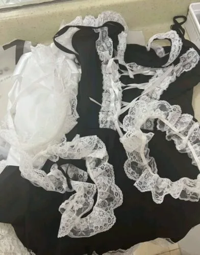 Lace Trim Maid Costume Dress With Apron photo review