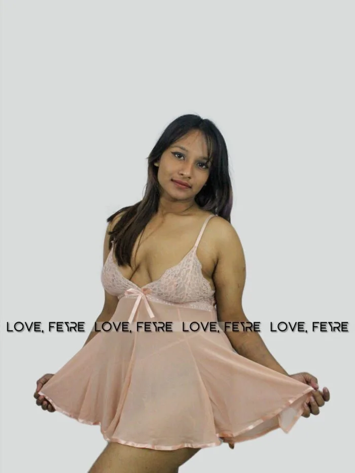 Lace Backless Bow Cami Nightgown - Image 3