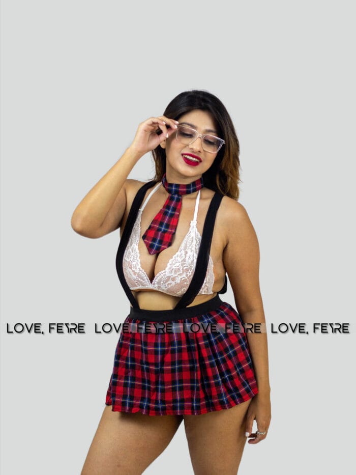 Tartan Print School Girl Costume Set - Image 4