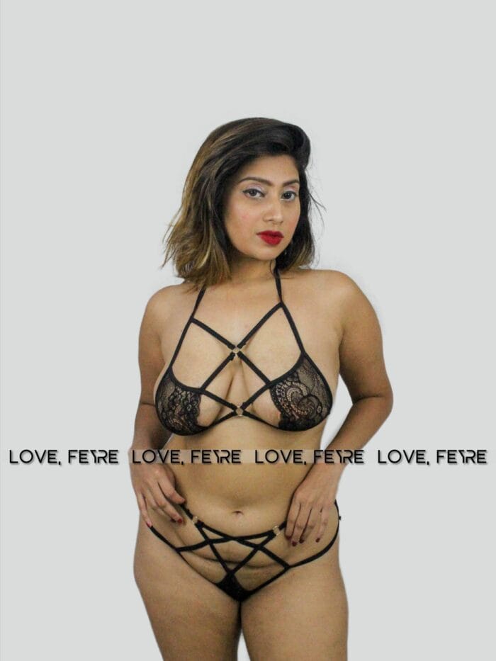 Floral Mesh Cut-out Lingerie Set - Image 2