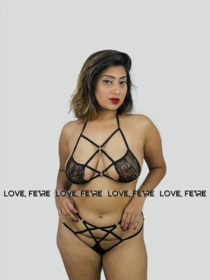 Floral Mesh Cut-out Lingerie Set - Image 2