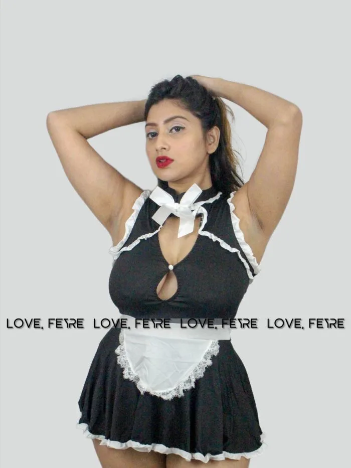 Lace Bow Front Maid Costume Set - Image 2
