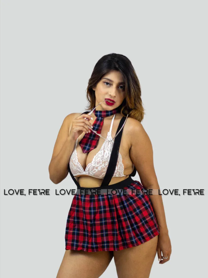 Tartan Print School Girl Costume Set