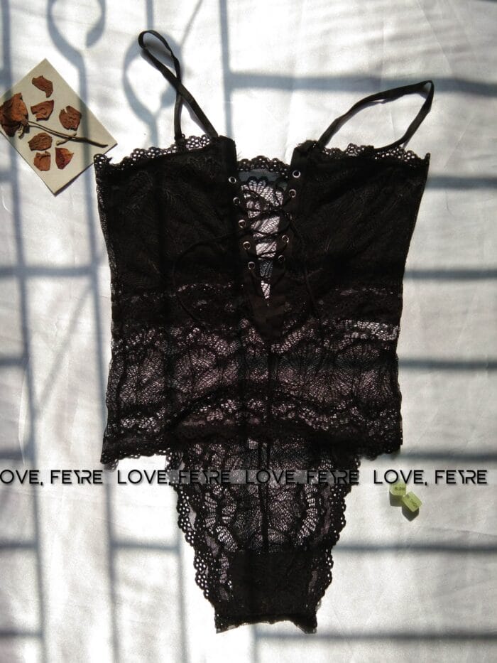 Lace Mesh Teddy Bodysuit - Image 2