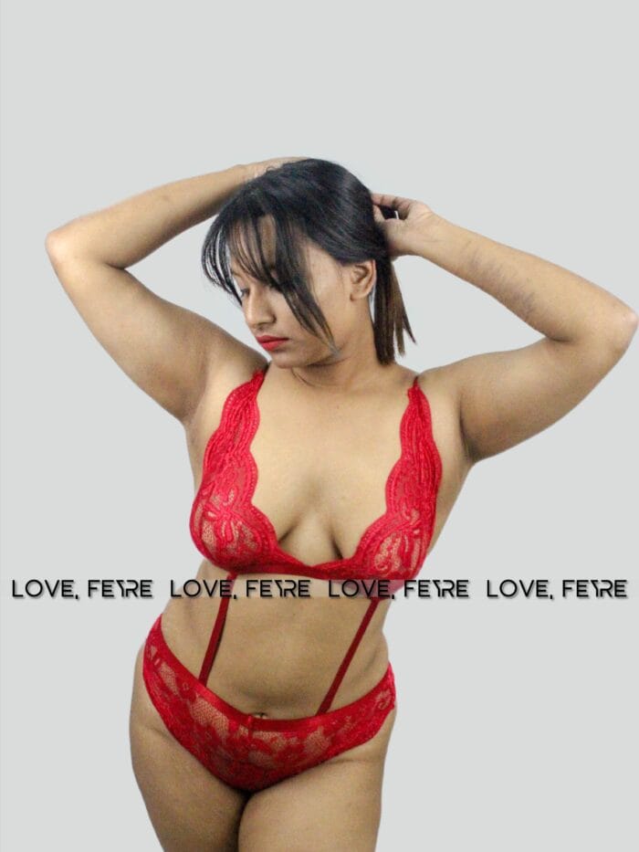 Floral Lace Harness Lingerie Set - Image 4