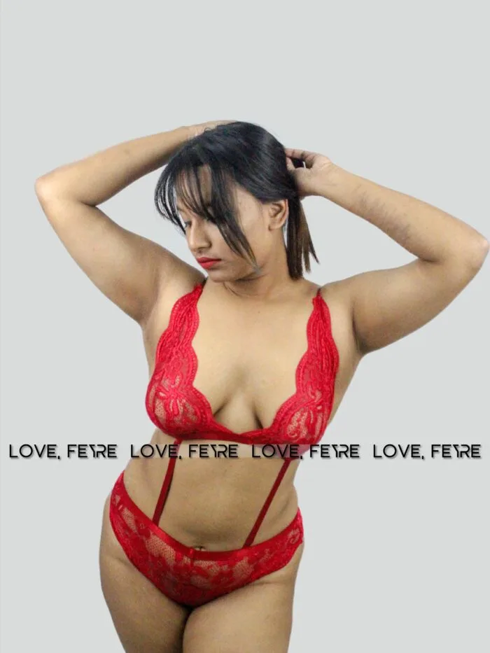 Floral Lace Harness Lingerie Set - Image 4