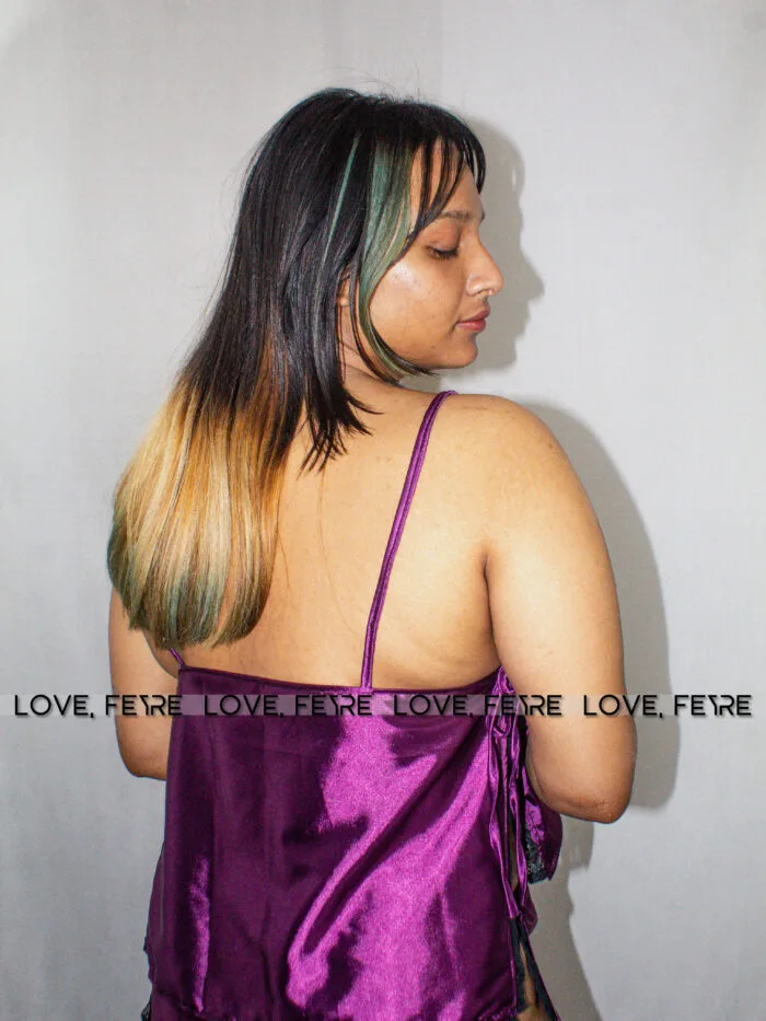 Lace Trim Satin Cami Top & Shorts Set - Image 4