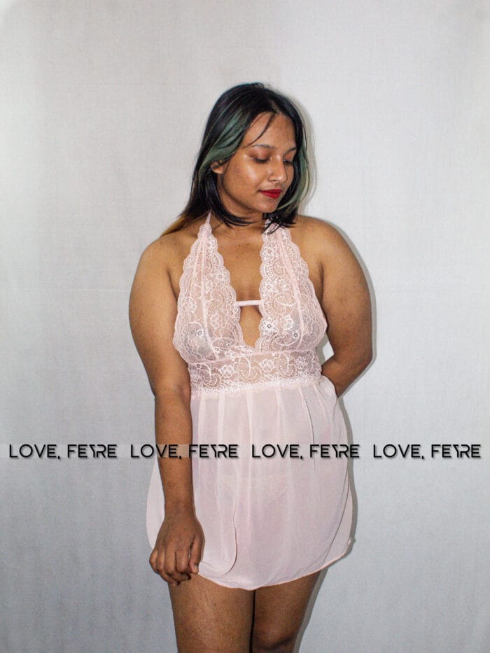 Contrast Lace Mesh Cami Nightgown - Image 6
