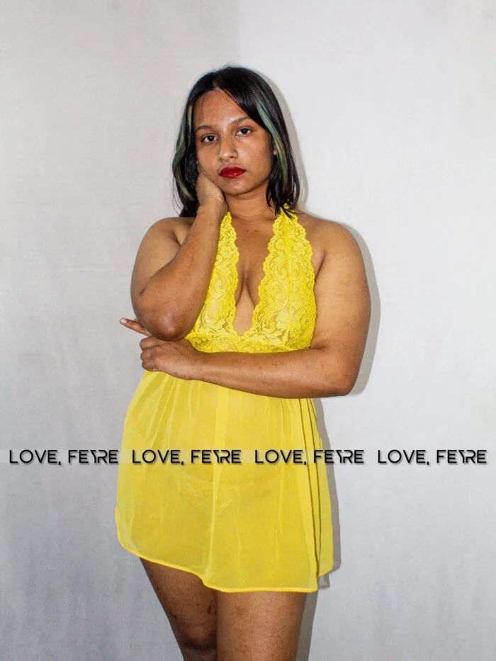 Contrast Lace Mesh Cami Nightgown - Image 3