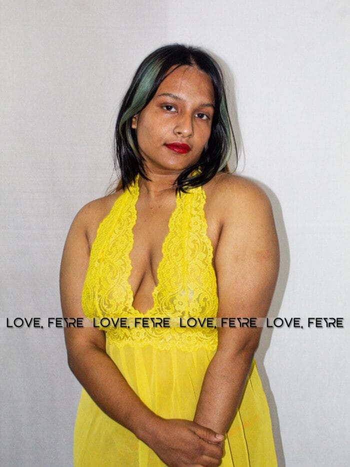 Contrast Lace Mesh Cami Nightgown - Image 2