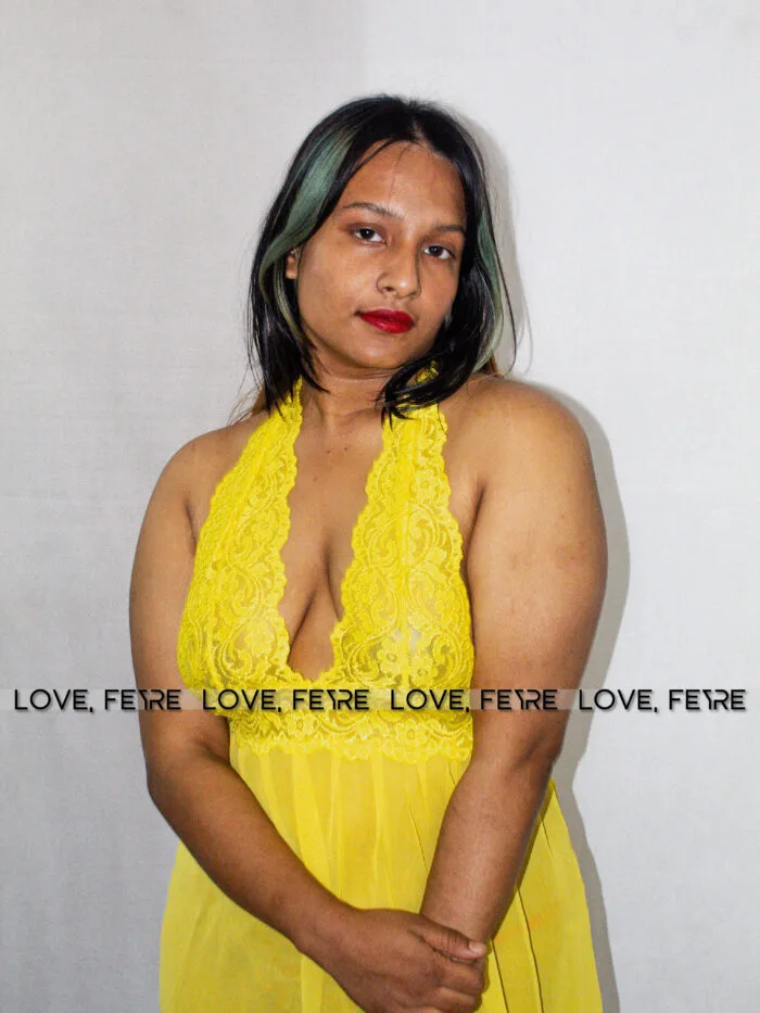 Contrast Lace Mesh Cami Nightgown - Image 2