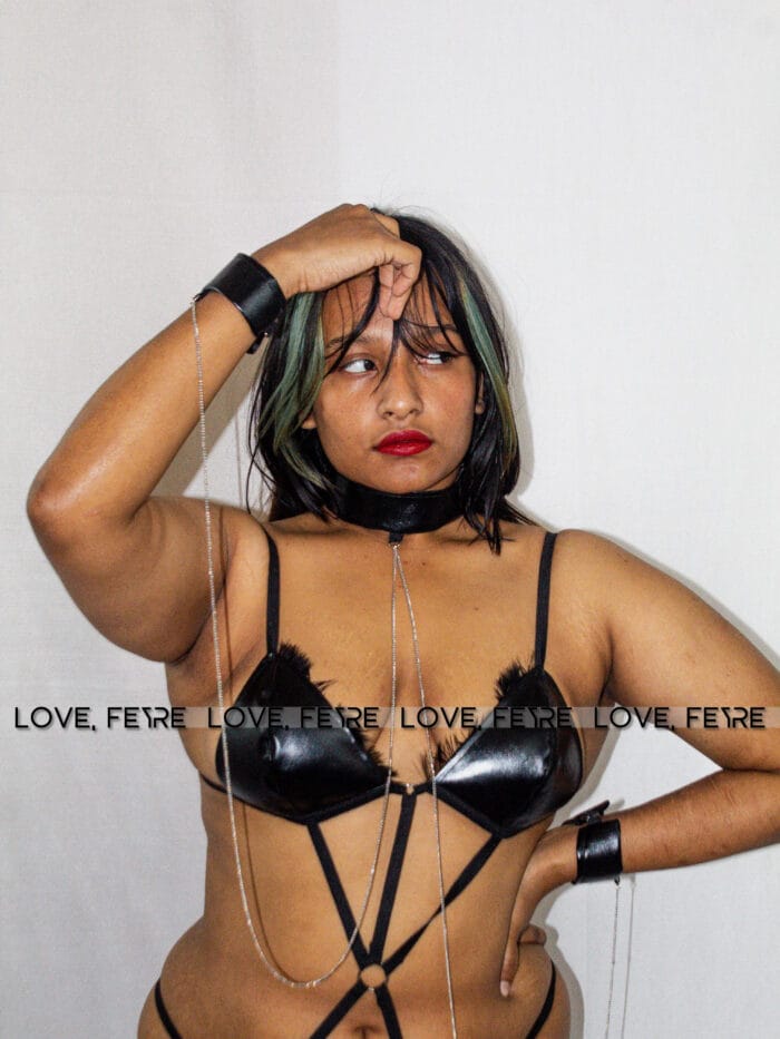 Chain Linked PU Leather Harness Lingerie Set - Image 4
