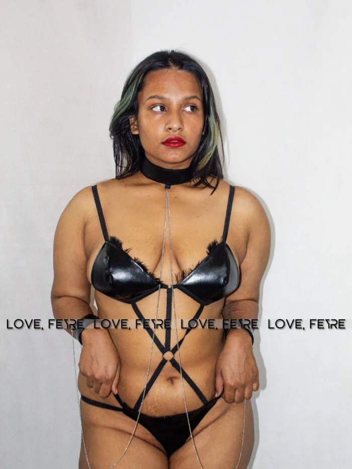 Chain Linked PU Leather Harness Lingerie Set - Image 5