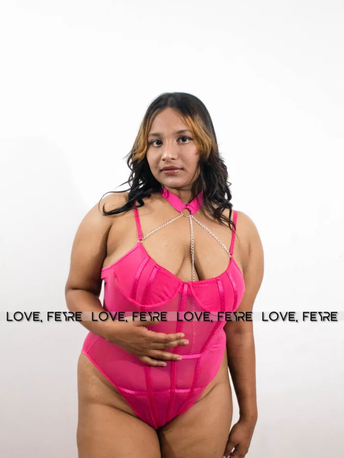 Mesh Strappy Underwire Corset Bodysuit - Image 7