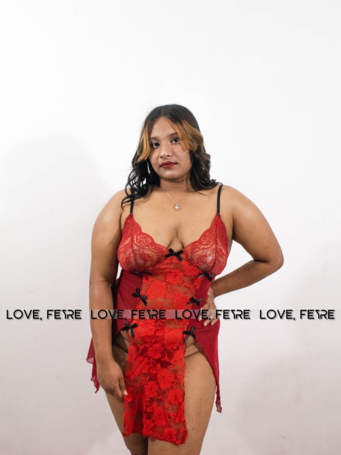 Lace Mesh Bow Babydoll Nightgown - Image 3
