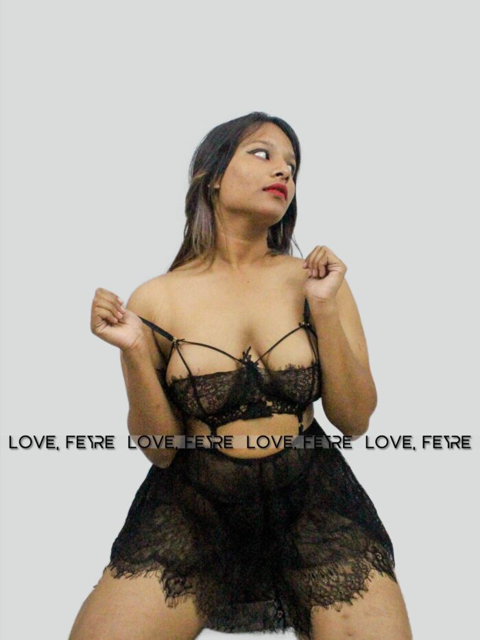 V-Neck Lace See Through Hollow Out Skirt Nightgown - Image 2
