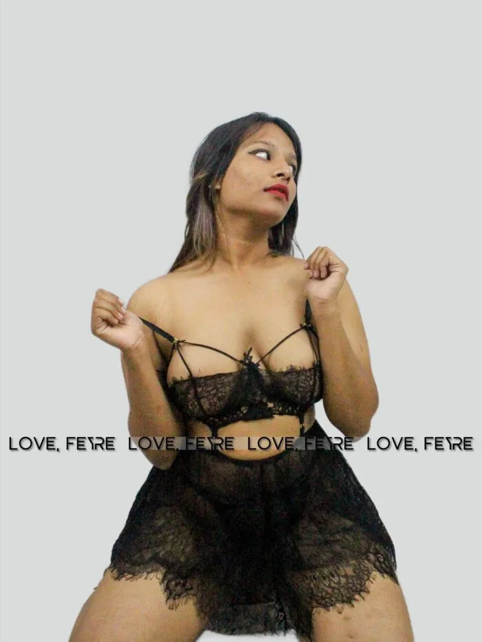 V-Neck Lace See Through Hollow Out Skirt Nightgown - Image 2