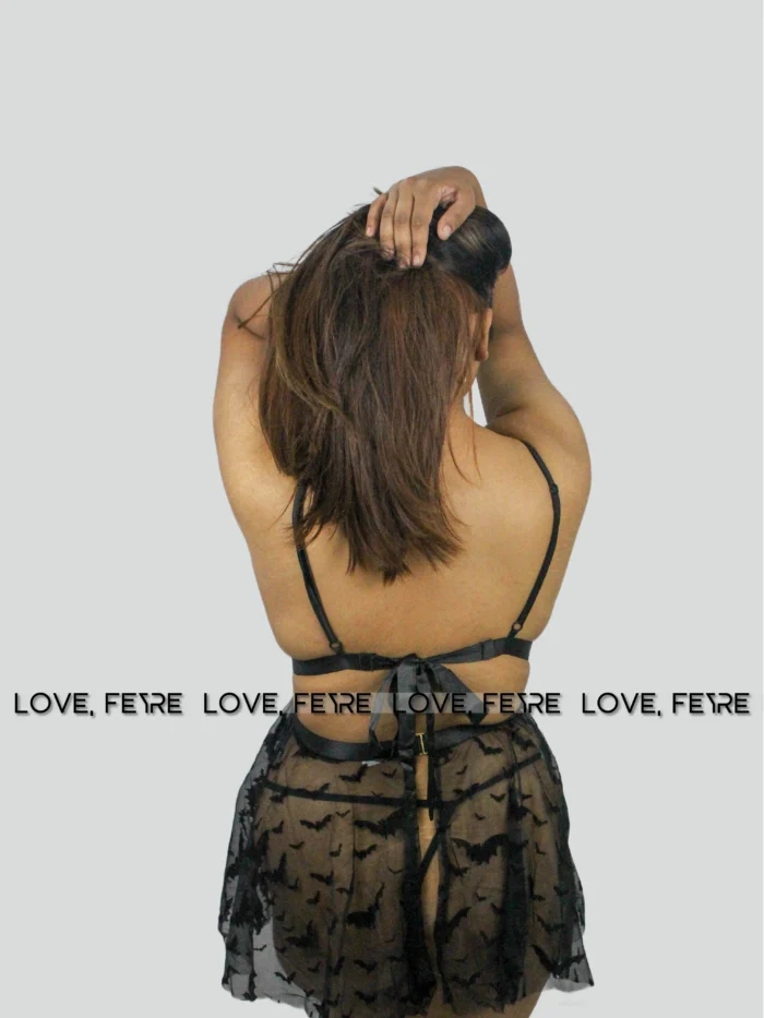 Mesh Hollow Out Backless Babydoll Nightgown - Image 3