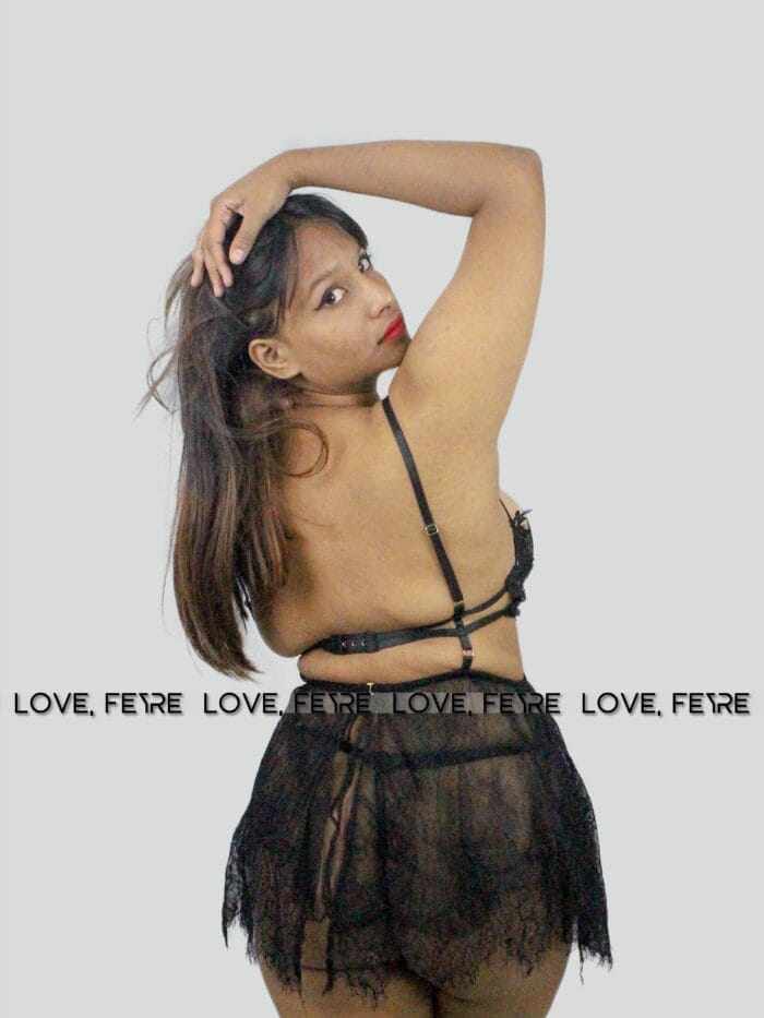 V-Neck Lace See Through Hollow Out Skirt Nightgown - Image 3