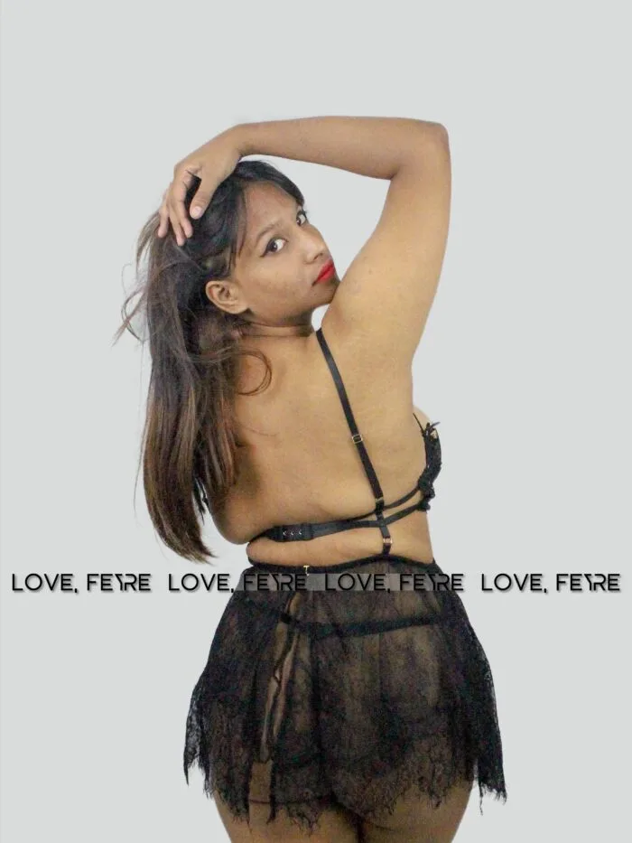 V-Neck Lace See Through Hollow Out Skirt Nightgown - Image 3