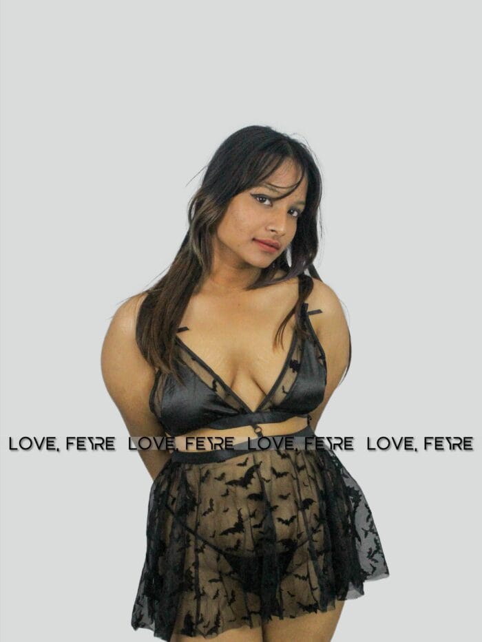 Mesh Hollow Out Backless Babydoll Nightgown - Image 2