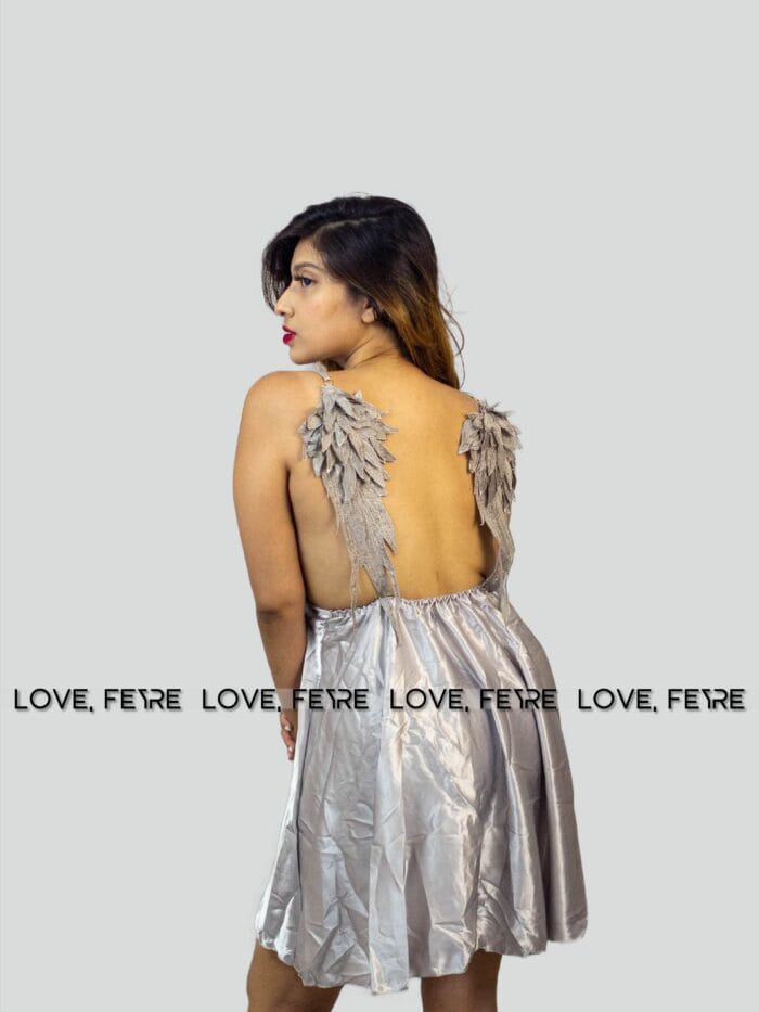 Silk Backless Angel Wings Nightgown - Image 4