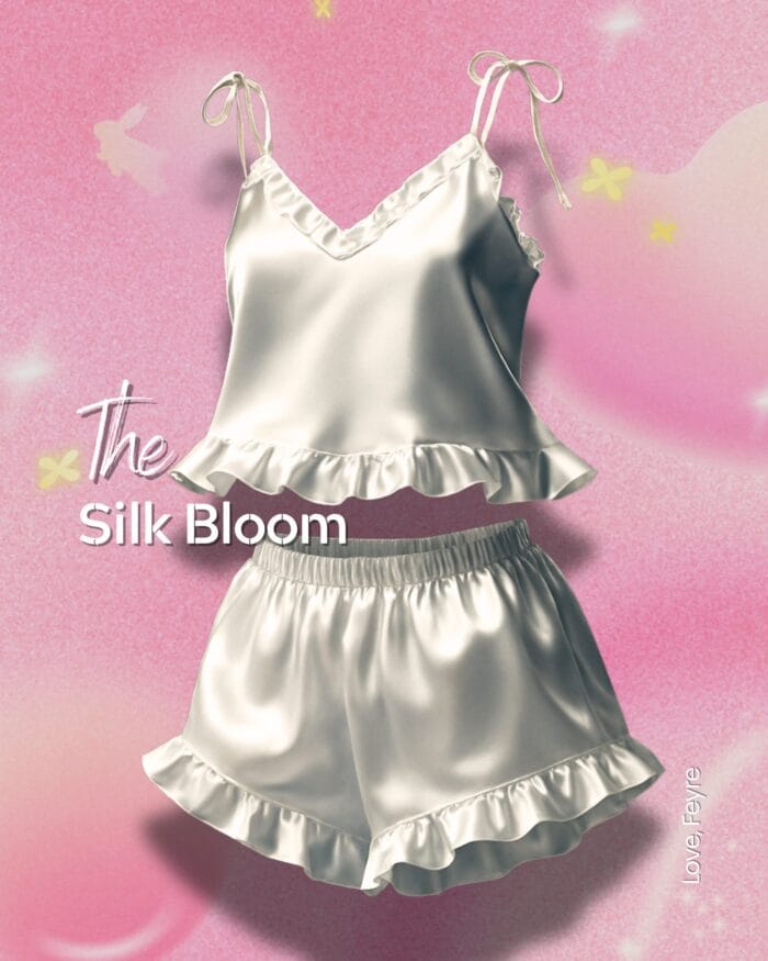Ruffle Trim Shorts Set - The Silk Bloom